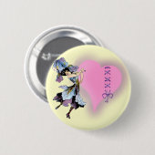 かわいらしヴィンテージハートフラワーフェイカスタマイズア- it 缶バッジ (正面&裏面)