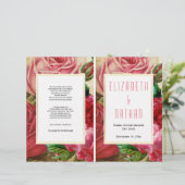 かわいらしヴィンテージピンクのバラ折り畳み式結婚式 (スタンド正面)