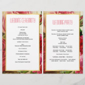 かわいらしヴィンテージピンクのバラ折り畳み式結婚式 (裏面)