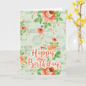 かわいらしヴィンテージフランスのフローラハッピーバースデーカード カード (黄色い花)