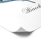 かわいらしヴィンテージブルーボタニカルフローラプリント ポスター (角)