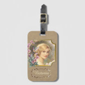かわいらしヴィンテージポートレートパーソナライズされた ラゲッジタグ (正面縦)