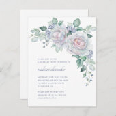 かわいらしヴィンテージルックフローラ誕生日パーティー インビテーションポストカード (正面/裏面)