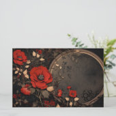 かわいらしヴィンテージレッド&ブラックフローラ紙 (スタンド正面)