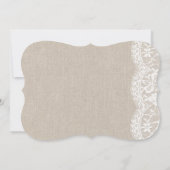 かわいらしヴィンテージレース&バーラップブライダルシャワー 招待状 (裏面)