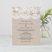 かわいらしヴィンテージレース&バーラップ結婚式招待状 招待状 (スタンド正面)