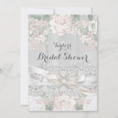 かわいらしヴィンテージレース&フローラブライダルシャワー招待状 招待状 (正面)