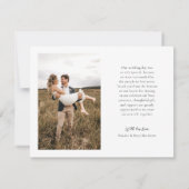 かわいらしヴィンテージ冬の花模様2写真結婚の サンキューカード (裏面)