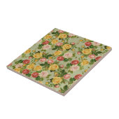 かわいらしヴィンテージ国フローラガーリーバラパターン タイル (側面)