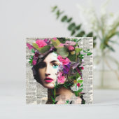 かわいらしヴィンテージ女性紙コラージュアート (スタンド正面)