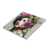 かわいらしヴィンテージ女性紙コラージュアート タイル (側面)