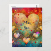 かわいらしヴィンテージ恋しく思ハート ポストカード (正面/裏面)