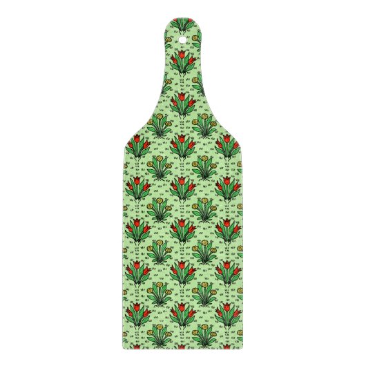 かわいらしヴィンテージ春の花スケッチパターン カッティングボード (正面)