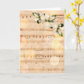 かわいらしヴィンテージ楽曲楽しいクリスマス カード (黄色い花)