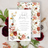 かわいらしヴィンテージ水彩フローラブライダルシャワー 招待状