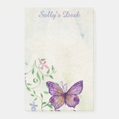 かわいらしヴィンテージ水色バタフライパーソナライズされた ポストイット (正面)