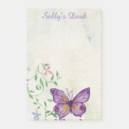 かわいらしヴィンテージ水色バタフライパーソナライズされた ポストイット