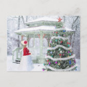 かわいらしヴィンテージ素朴ホリデーツリークリスマス シーズンポストカード (正面)