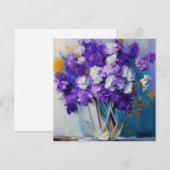 かわいらしヴィンテージ紫の花 (正面/裏面)