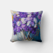 かわいらしヴィンテージ紫の花 クッション (正面)