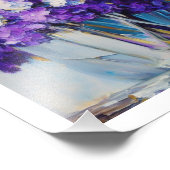 かわいらしヴィンテージ紫の花 フォトプリント            (角)