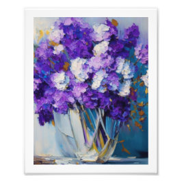 かわいらしヴィンテージ紫の花 フォトプリント           