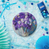 かわいらしヴィンテージ紫の花 ペーパープレート (パーティー)