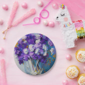 かわいらしヴィンテージ紫の花 ペーパープレート (パーティー)