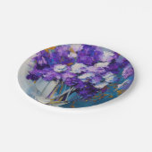 かわいらしヴィンテージ紫の花 ペーパープレート (アングル)