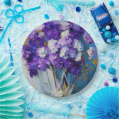 かわいらしヴィンテージ紫の花 ペーパープレート (パーティー)