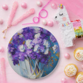 かわいらしヴィンテージ紫の花 ペーパープレート (パーティー)