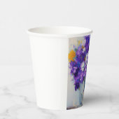かわいらしヴィンテージ紫の花 紙コップ (右)