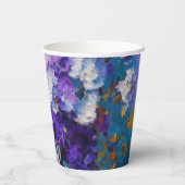 かわいらしヴィンテージ紫の花 紙コップ (裏面)