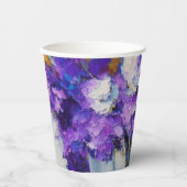 かわいらしヴィンテージ紫の花 紙コップ (正面)