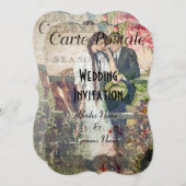 かわいらしヴィンテージ結婚はがき 招待状 (正面/裏面)