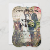 かわいらしヴィンテージ結婚はがき 招待状 (正面)