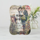 かわいらしヴィンテージ結婚はがき 招待状 (スタンド正面)