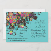 かわいらしヴィンテージ花熱狂ブライダルシャワー 招待状 (裏面)