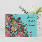 かわいらしヴィンテージ花熱狂ブライダルシャワー 招待状 (スタンド正面)