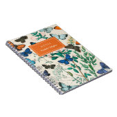 かわいらしヴィンテージ蝶ブルーオレンジの名前 ノートブック (右側)