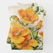 かわいらしヴィンテージ黄色の花 ラッピングペーパーシート (インサイチュ)