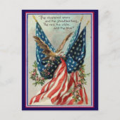 かわいらしヴィンテージ7月4日国旗 ポストカード (正面)