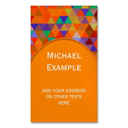 かわいらし三角形パタグランジーンI +あなたのアイディア マグネット名刺 (正面縦)