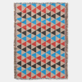 かわいらし三角形パターン黒い赤い青+アイディア スローブランケット (正面縦)