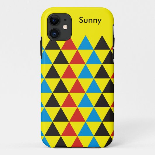 かわいらし三角形パターン黒い赤い青+アイディア Case-Mate iPhoneケース (裏面)