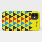 かわいらし三角形パターン黒い赤い青+アイディア Case-Mate iPhoneケース (裏面(横))