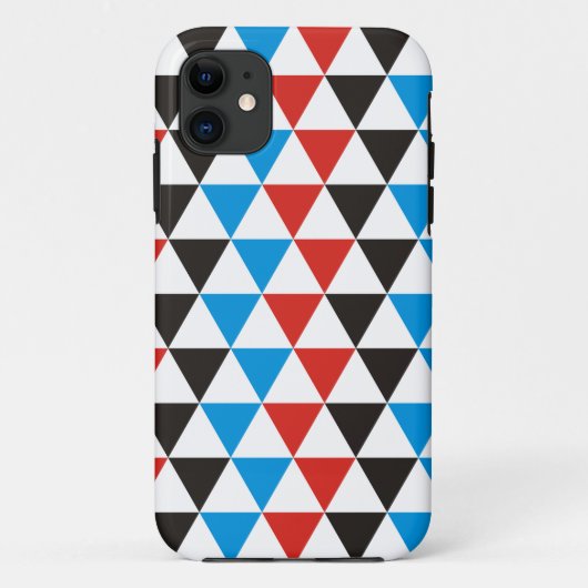かわいらし三角形パターン黒い赤い青+アイディア Case-Mate iPhoneケース (裏面)