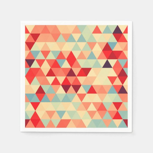 かわいらし三角形パターンII +アイディア スタンダードカクテルナプキン (正面)