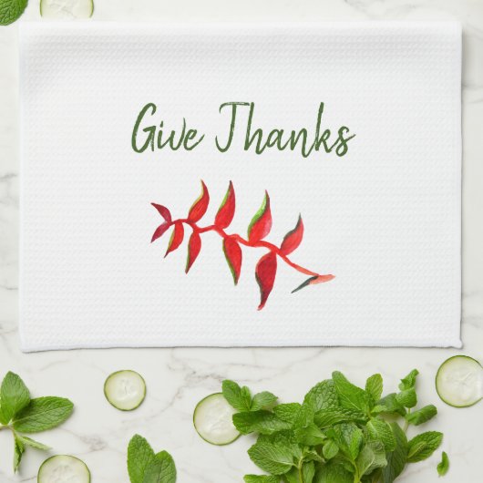 かわいらし与え感謝していフローラ キッチンタオル (折り畳み)