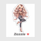 かわいらし人形 シール (シート)